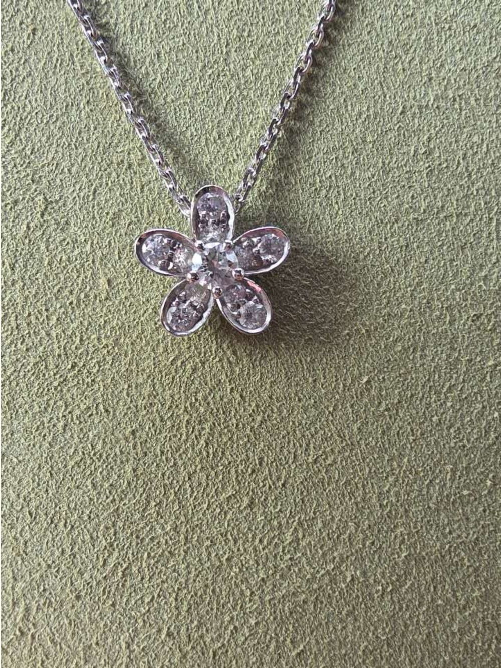 Elegant Silver-Tone Floral Pendant Necklace | Sparkling Flower Jewelry